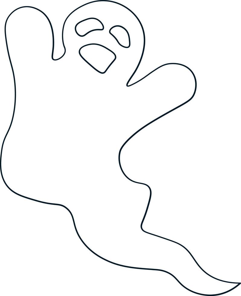 halloween line art icons and characters vector
