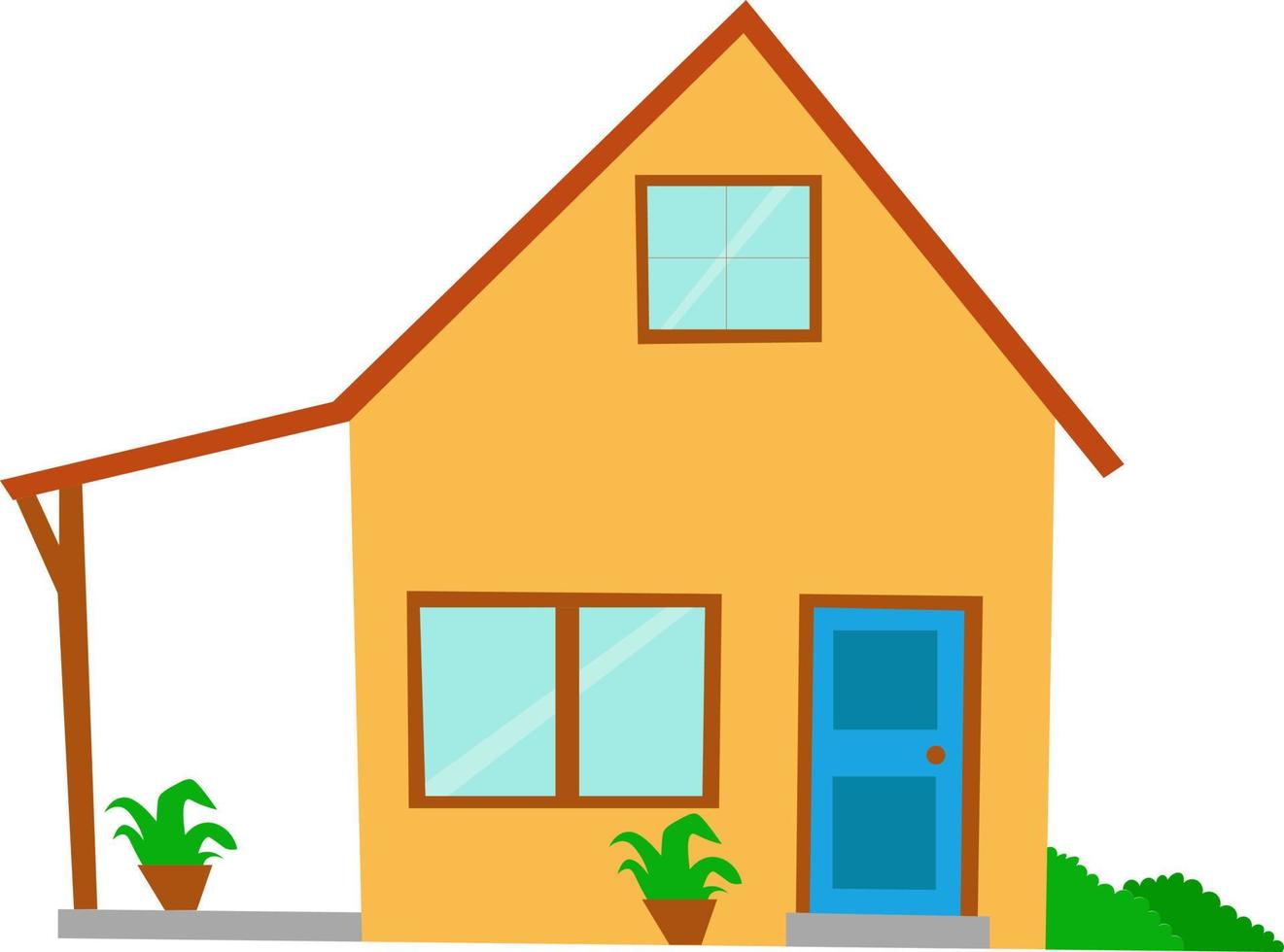 minimalistic house illustration isolated on white background vector