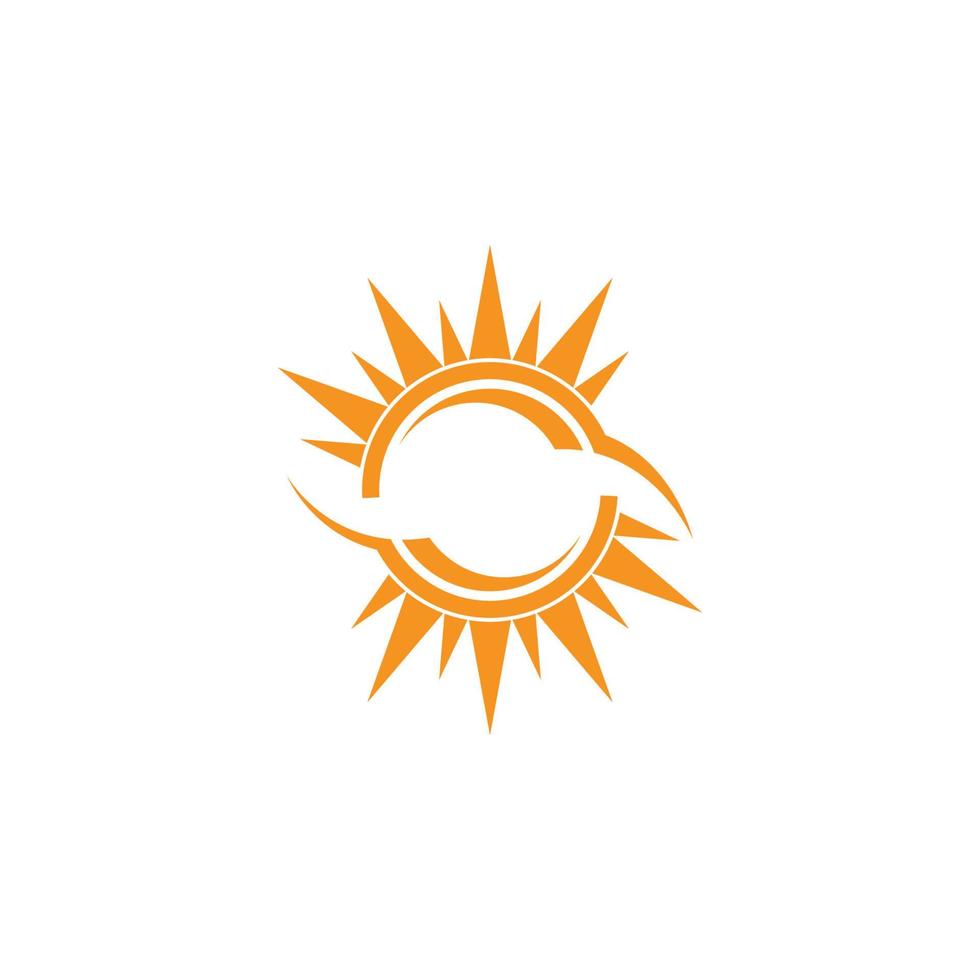 Sun icon logo design template vector