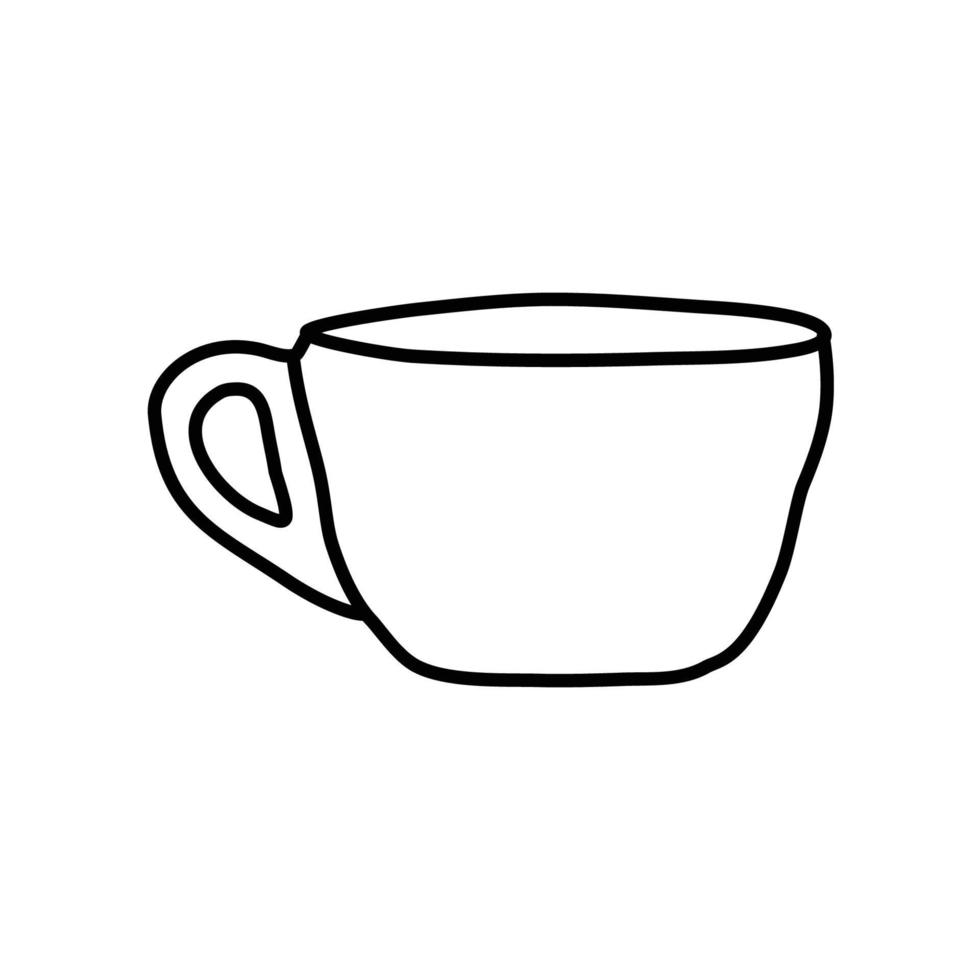 Aesthetic cup handdrawn line art vector