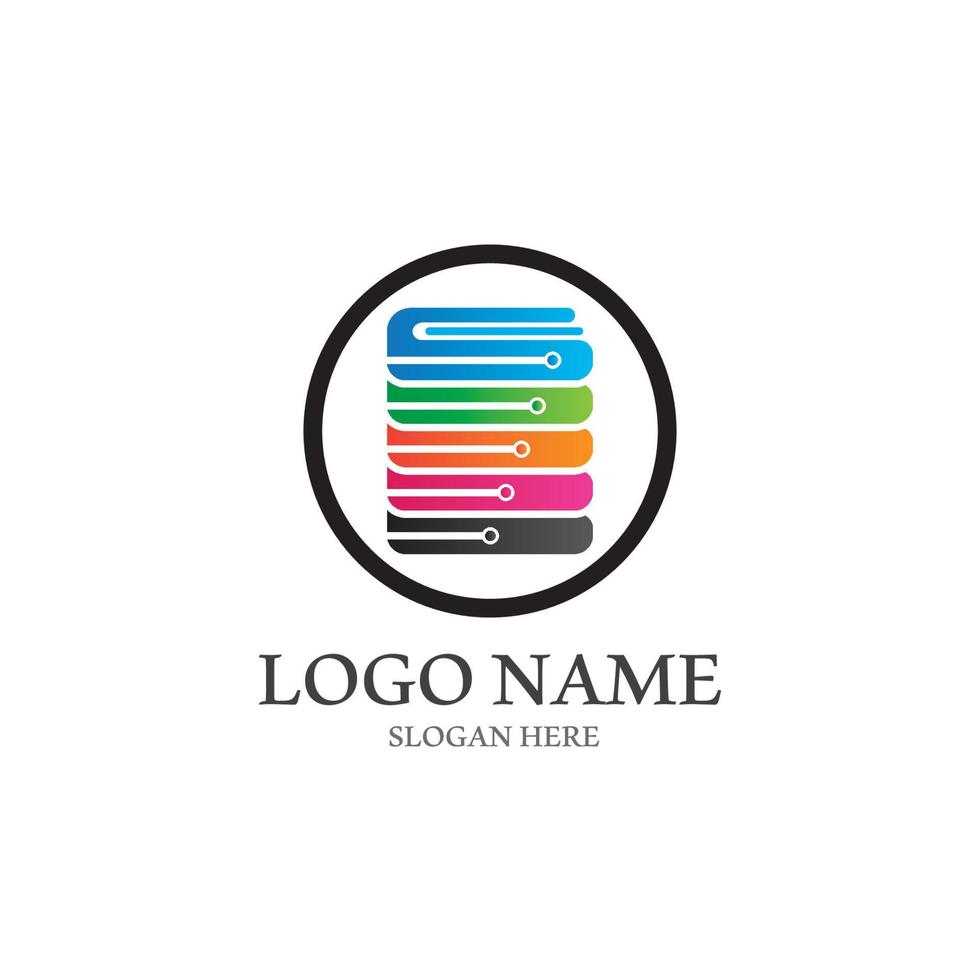 Digital book logo icon technology vector