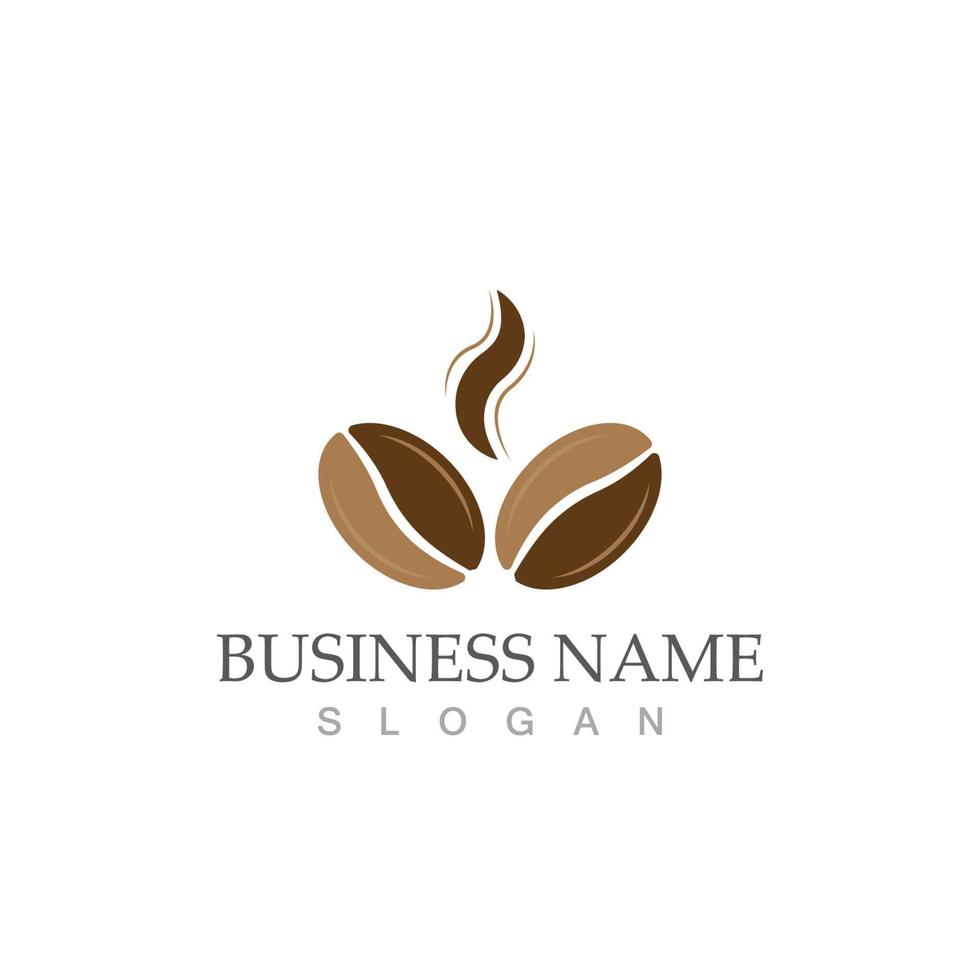 Coffee bean design logo vector