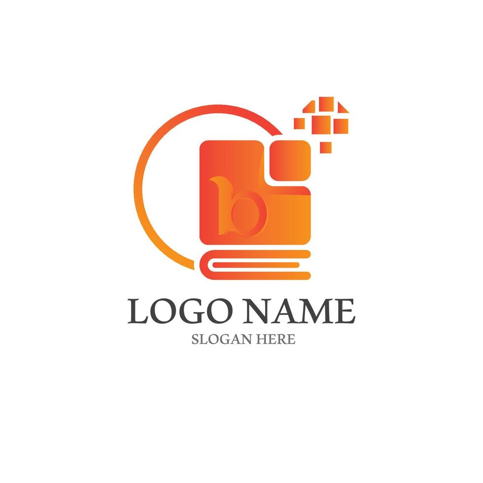 Digital book logo icon technology vector