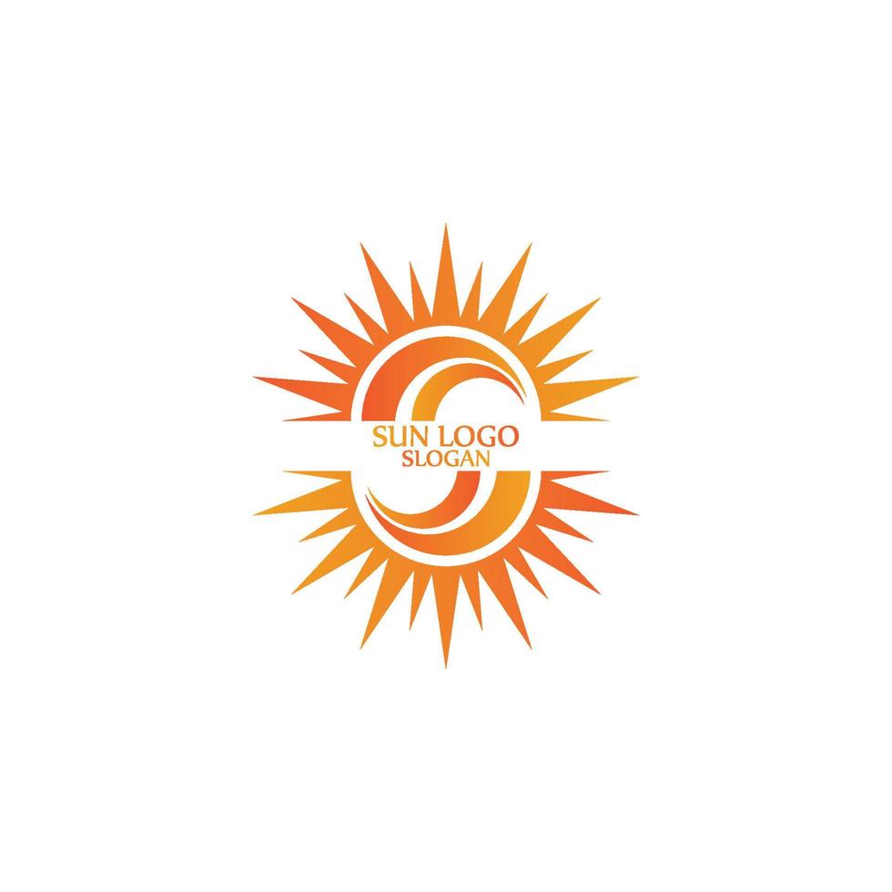 Sun icon logo design template vector