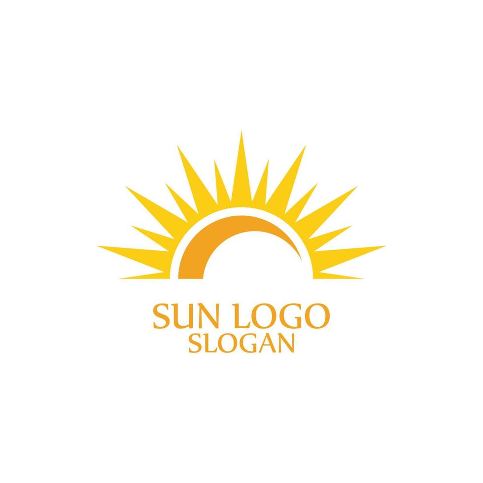 Sun icon logo design template vector