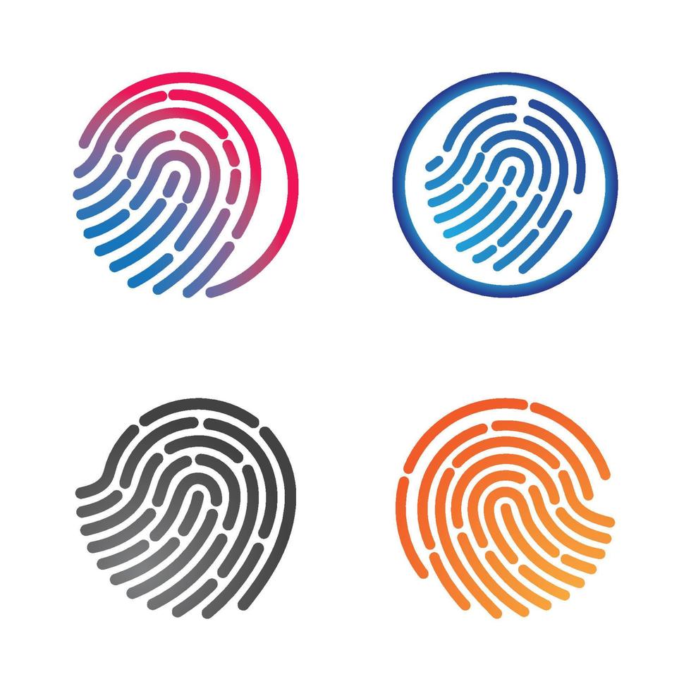 Fingerprint logo vector illustration icon