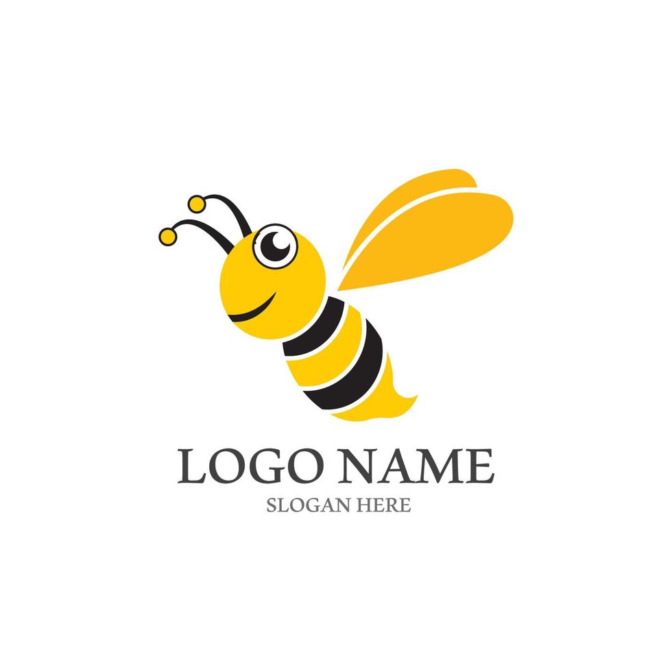 Bee logo vector icon illustration