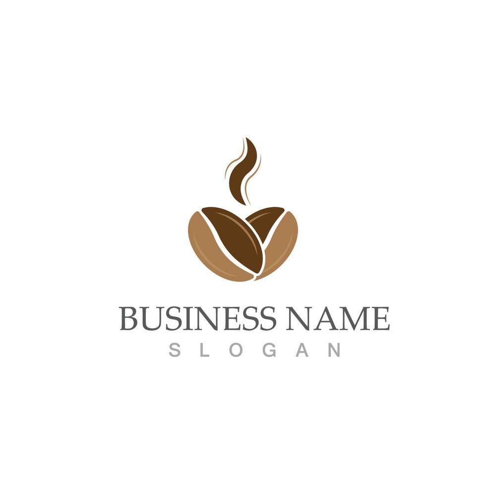 Coffee bean design logo vector