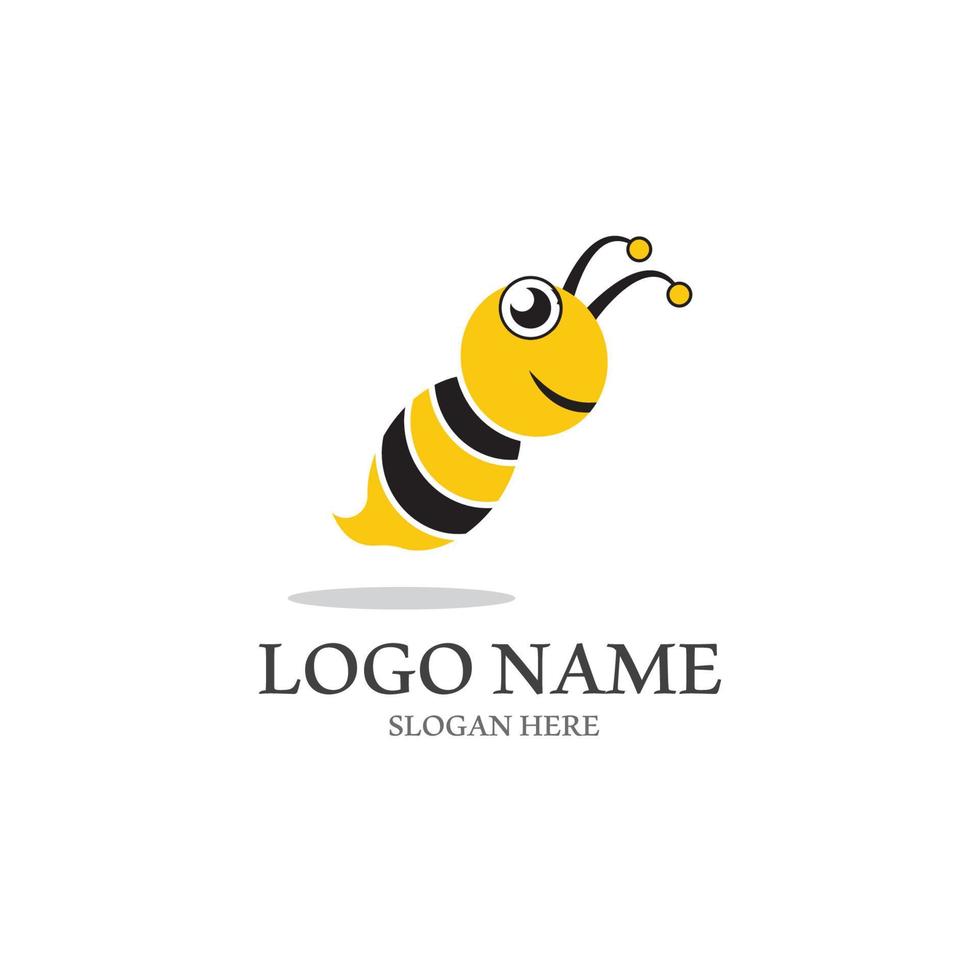 Bee logo vector icon illustration