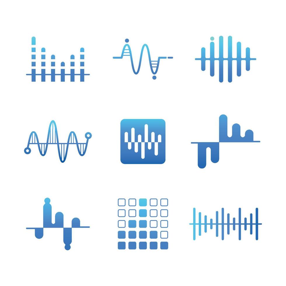 Sound Wave Icon Set vector