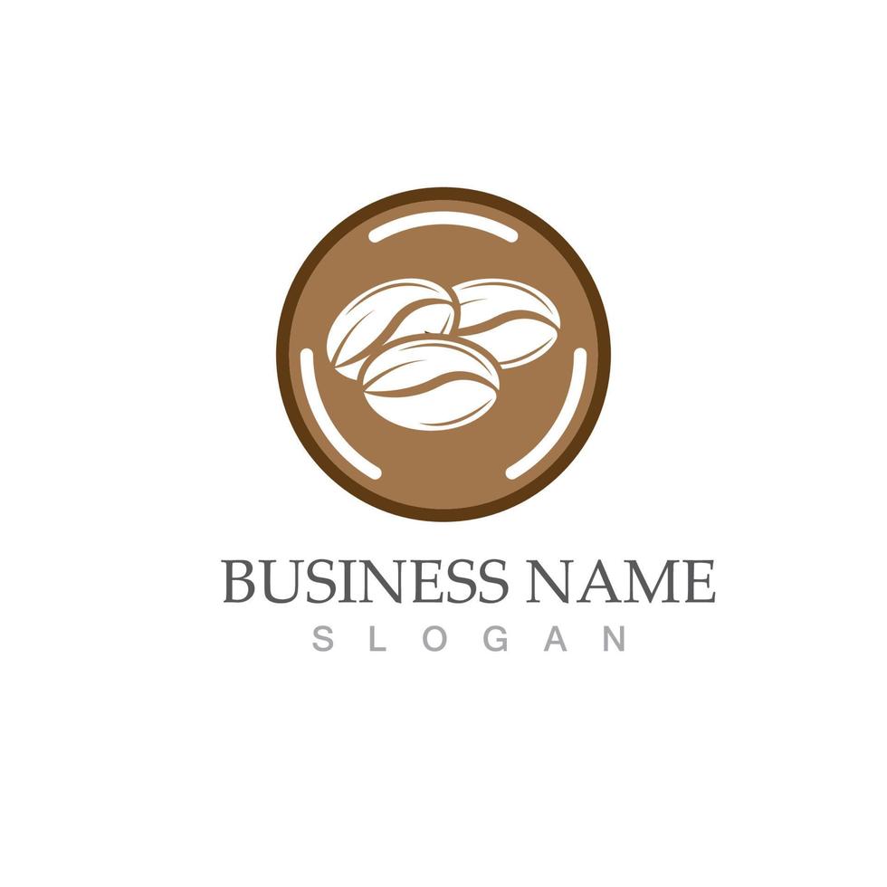 Coffee bean design logo vector
