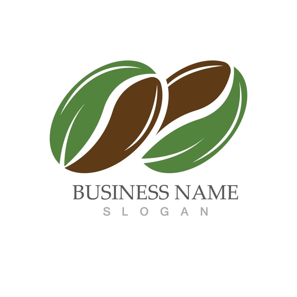 Coffee bean design logo vector