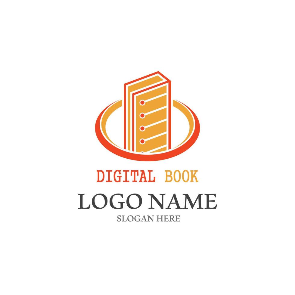 Digital book logo icon technology vector