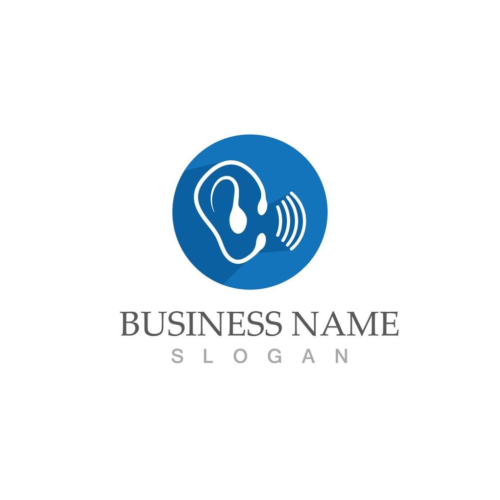 Hearing logo template icon design vector