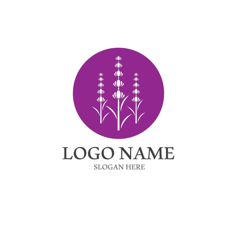 Fresh lavender flower icon logo vector