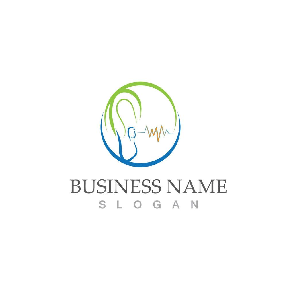 Hearing logo template icon design vector