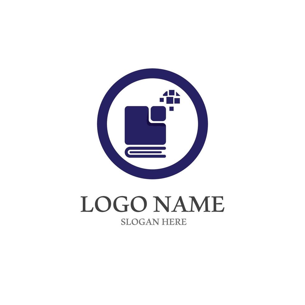 Digital book logo icon technology vector