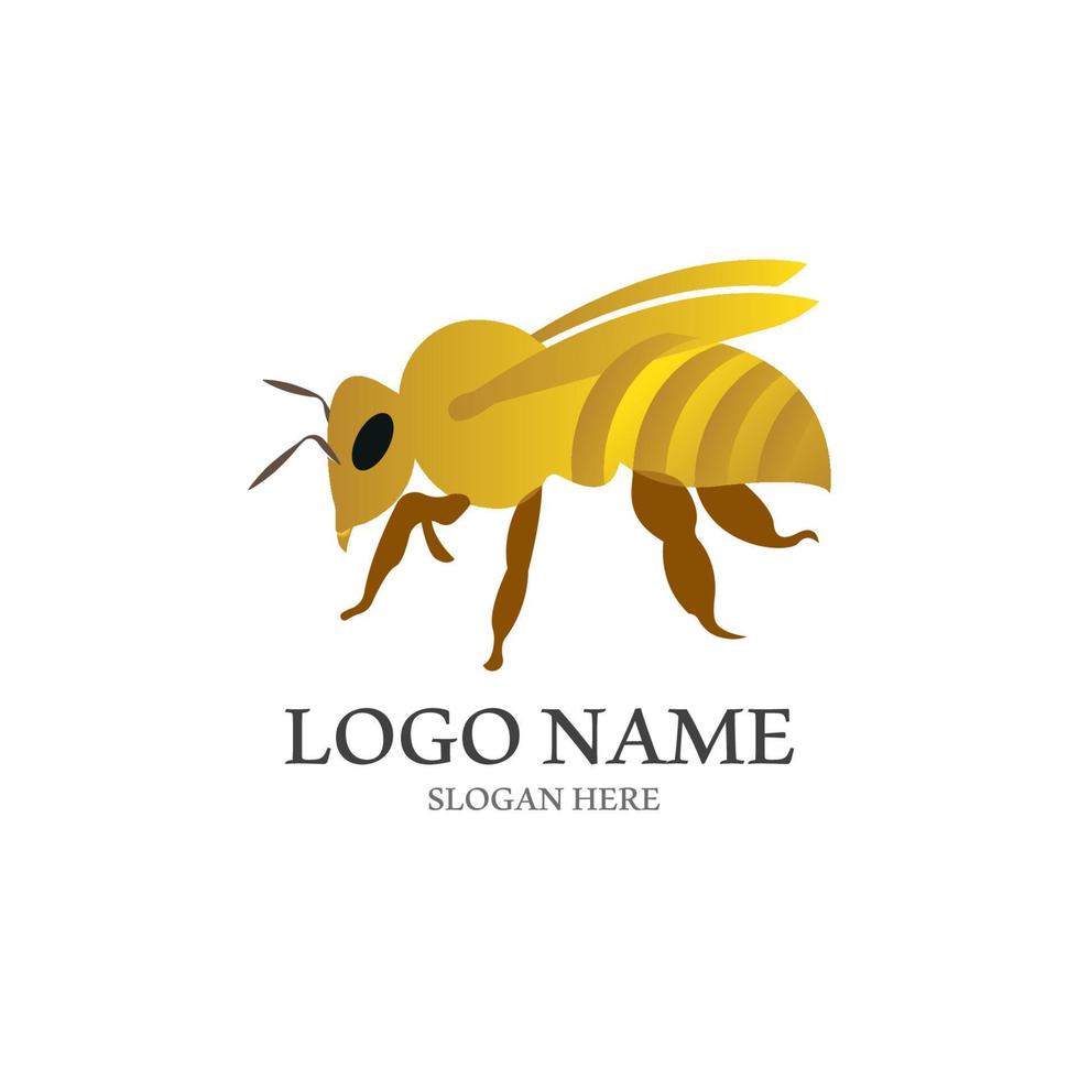 Bee logo vector icon illustration