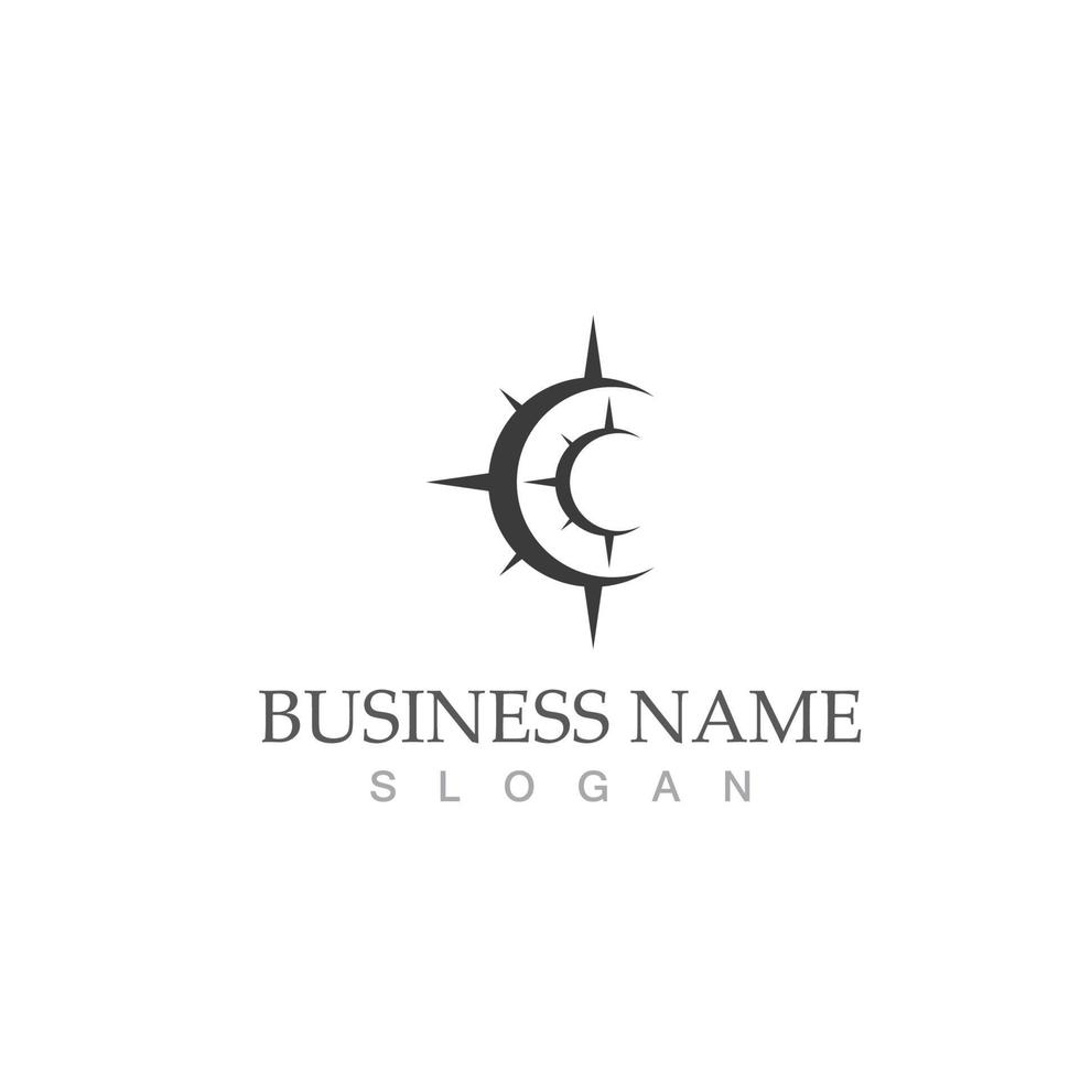 Compass icon vector logo template
