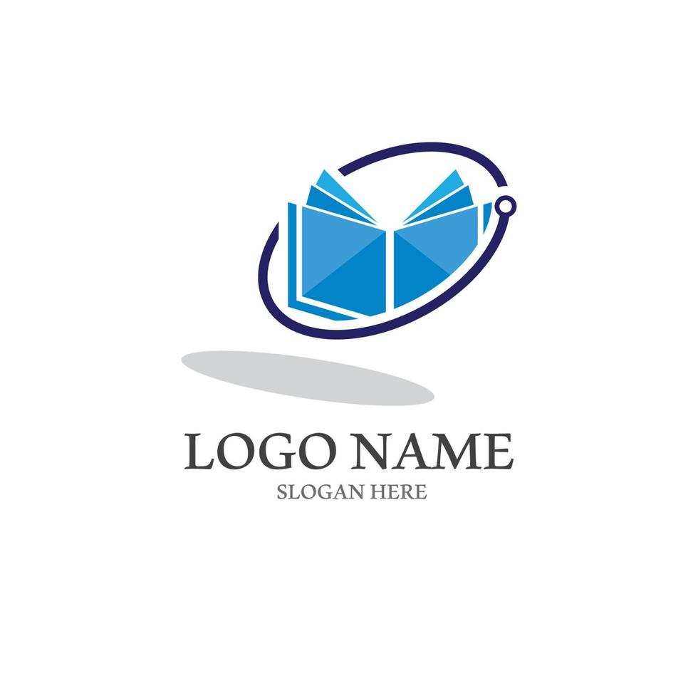 vector de tecnología de icono de logotipo de libro digital