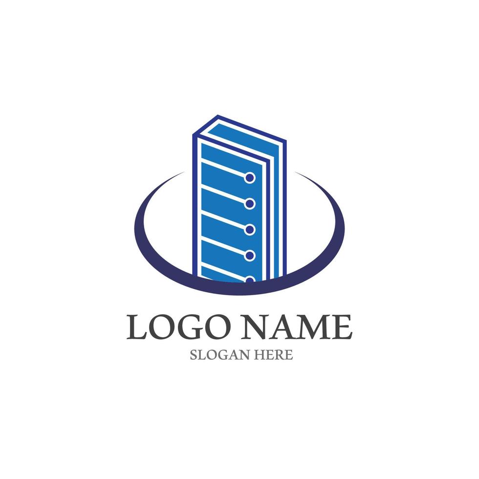 Digital book logo icon technology vector