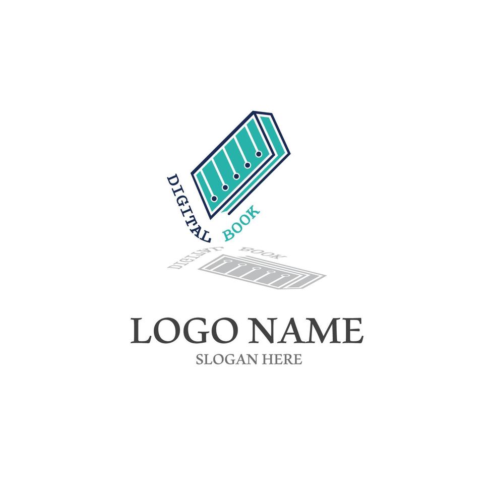 Digital book logo icon technology vector