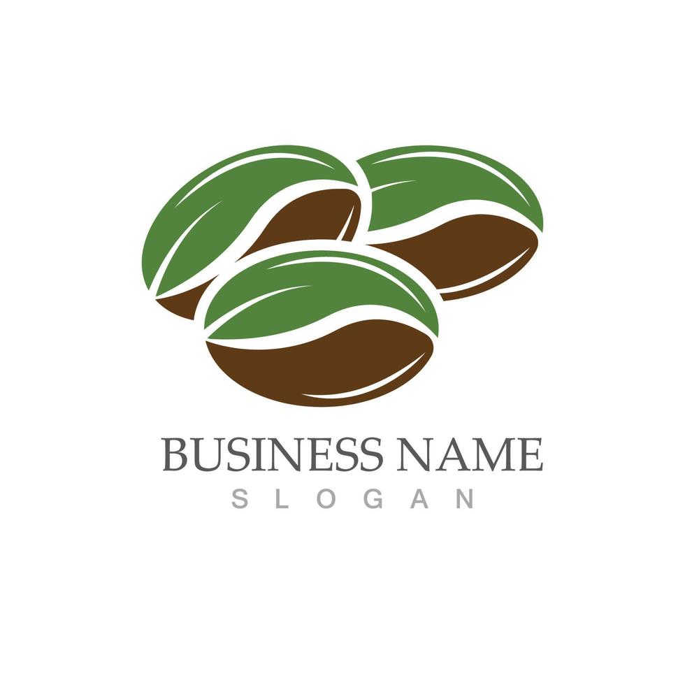 Coffee bean design logo vector