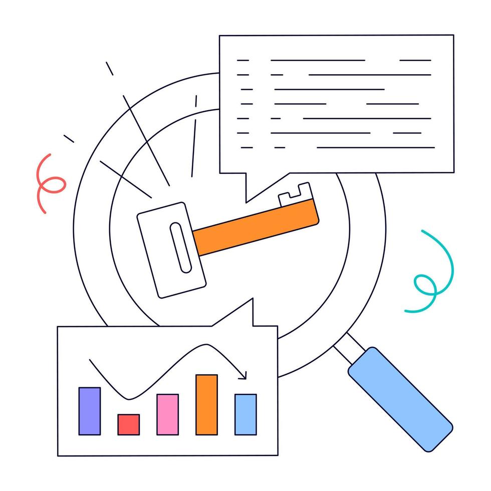 Financial analysis flat animated illustration vector