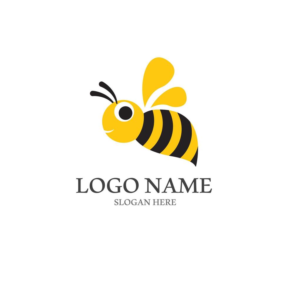 abeja logo vector icono ilustración