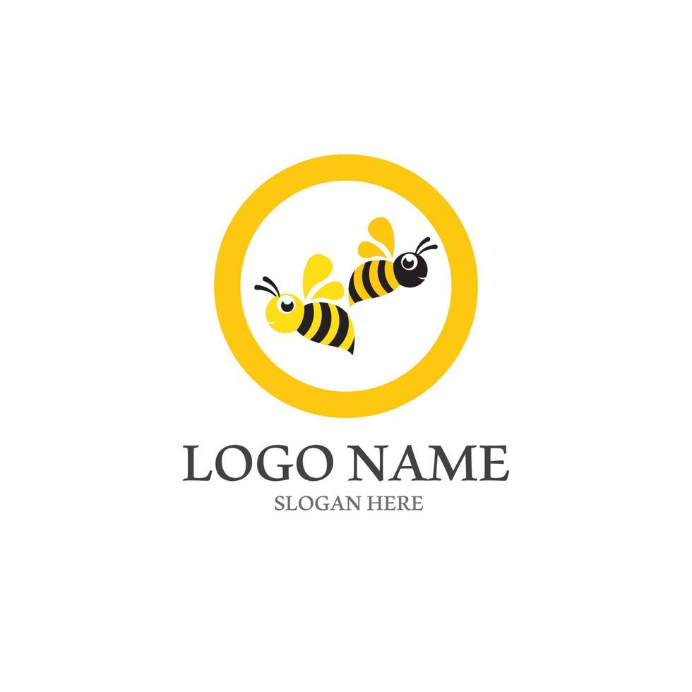 abeja logo vector icono ilustración