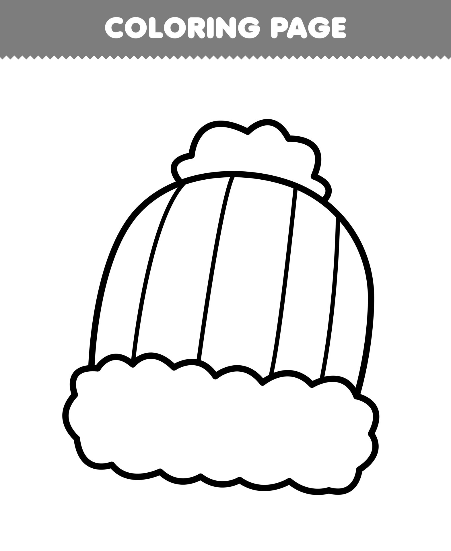 Education game for children coloring page of cute cartoon beanie hat
