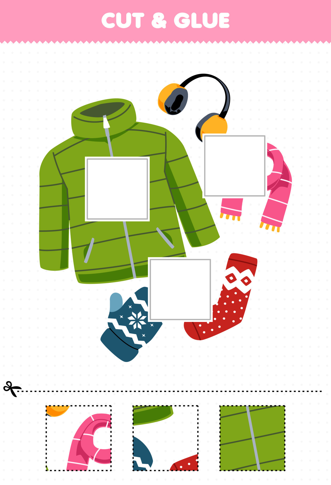 Juego Educativo Para Ni os Corta Y Pega Partes Cortadas De Ropa De