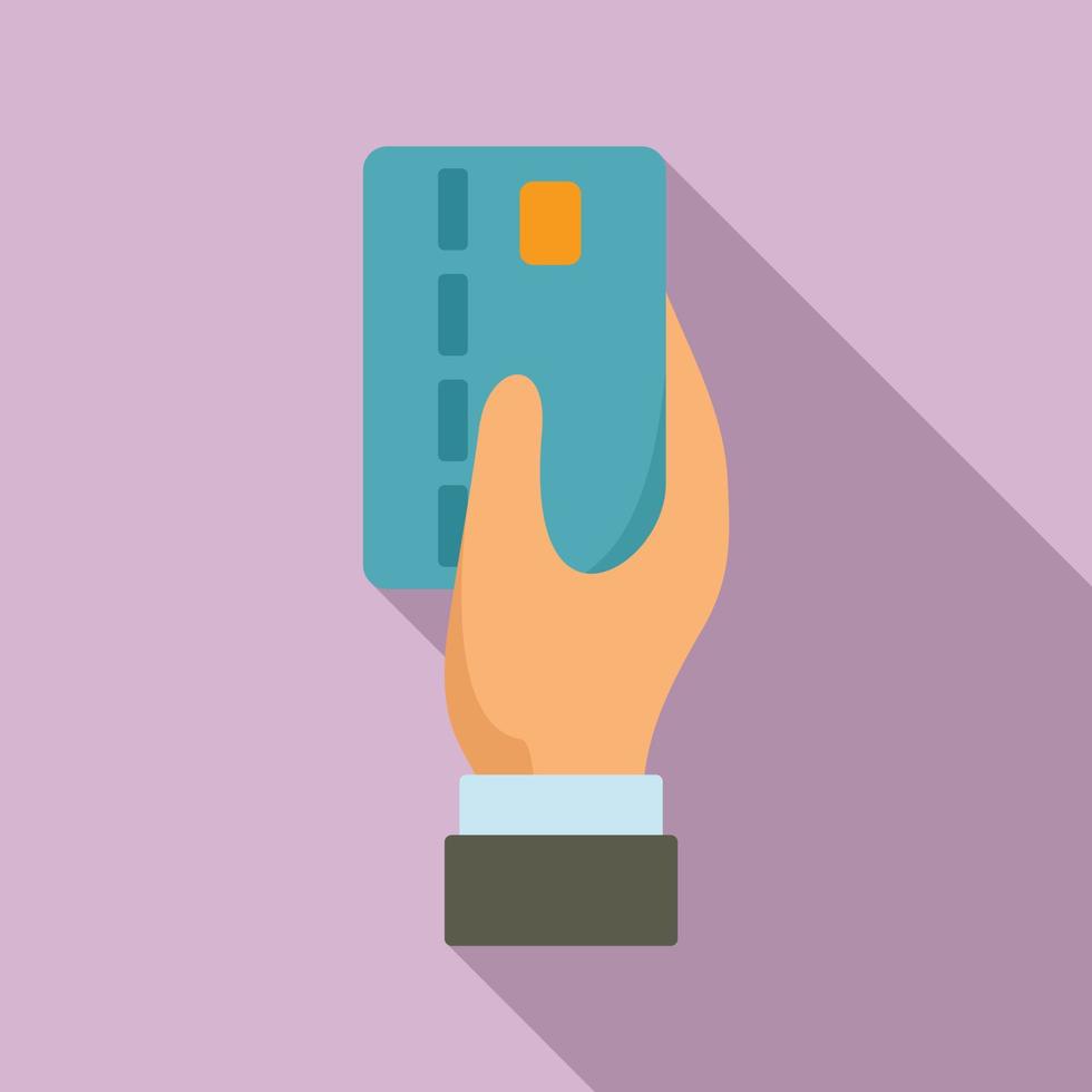 icono de tarjeta de crédito de cajero de banco, estilo plano vector