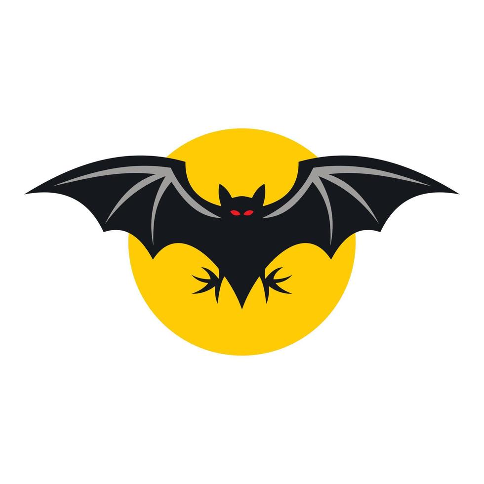 Bat icon, flat style vector