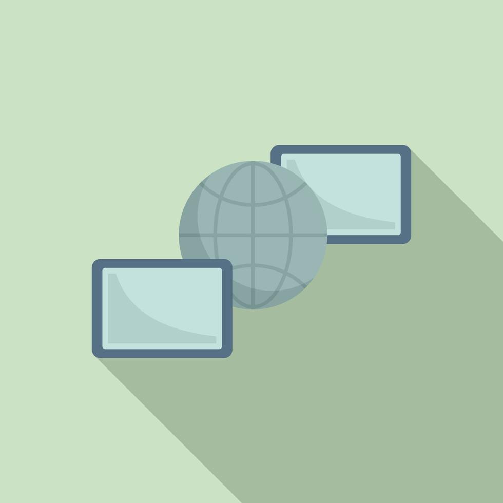 Network remote access icon, flat style vector