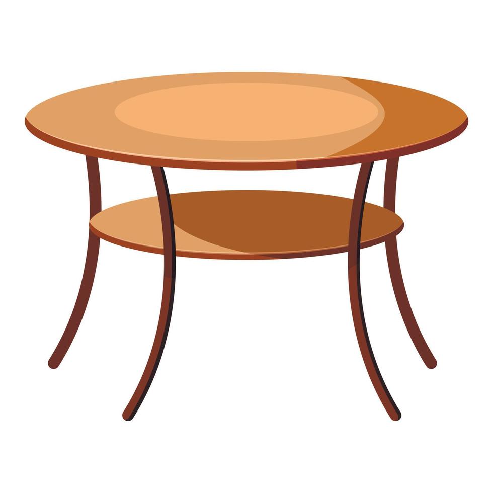 Round table icon, cartoon style vector