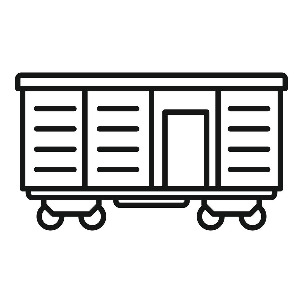 Illegal immigrants wagon icon, outline style vector