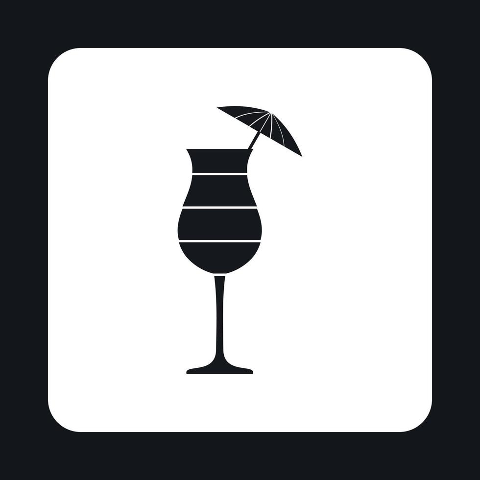 Alcoholic cocktail icon, simple style vector
