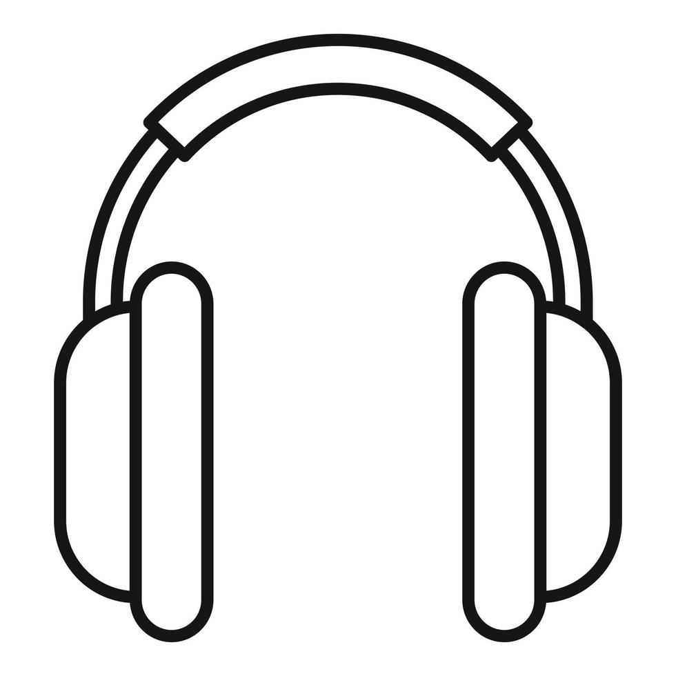 Soundproof headphones icon, outline style vector