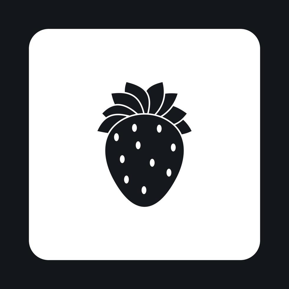 icono de fresa, estilo simple vector