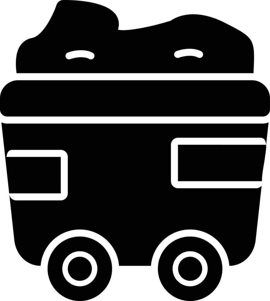 Mining Cart Glyph Icon vector