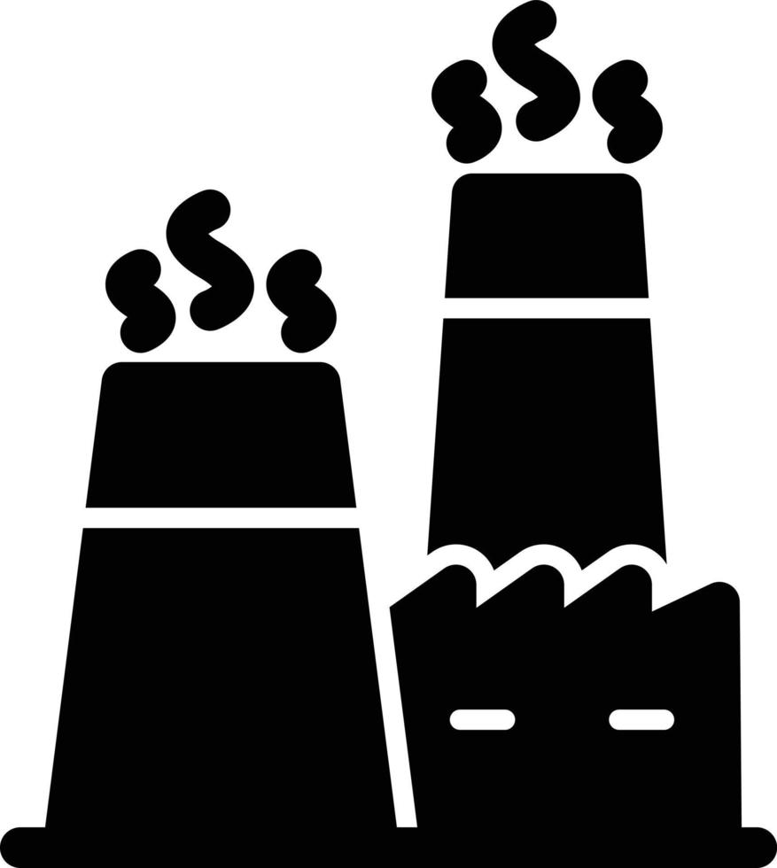 Nuclear Factory Glyph Icon vector
