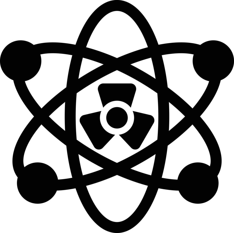 icono de glifo de fisión nuclear vector