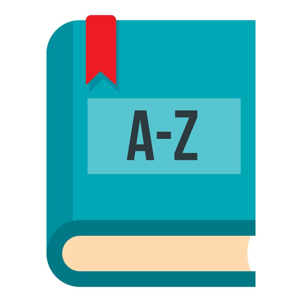 Foreign language dictionary icon, flat style vector