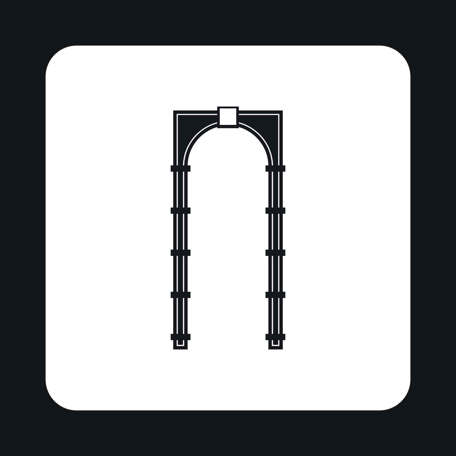 Arch with rectangular pattern icon, simple style 14660539 Vector Art at ...