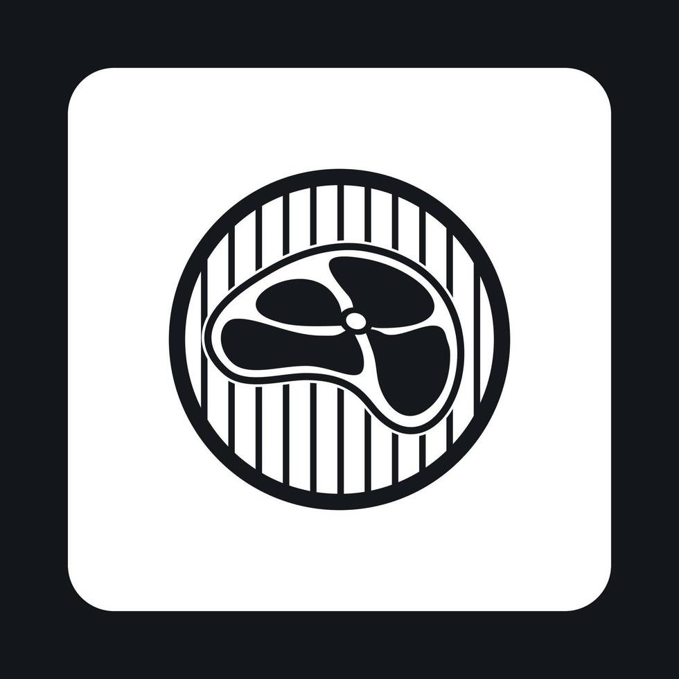 Steak on grill icon, simple style vector