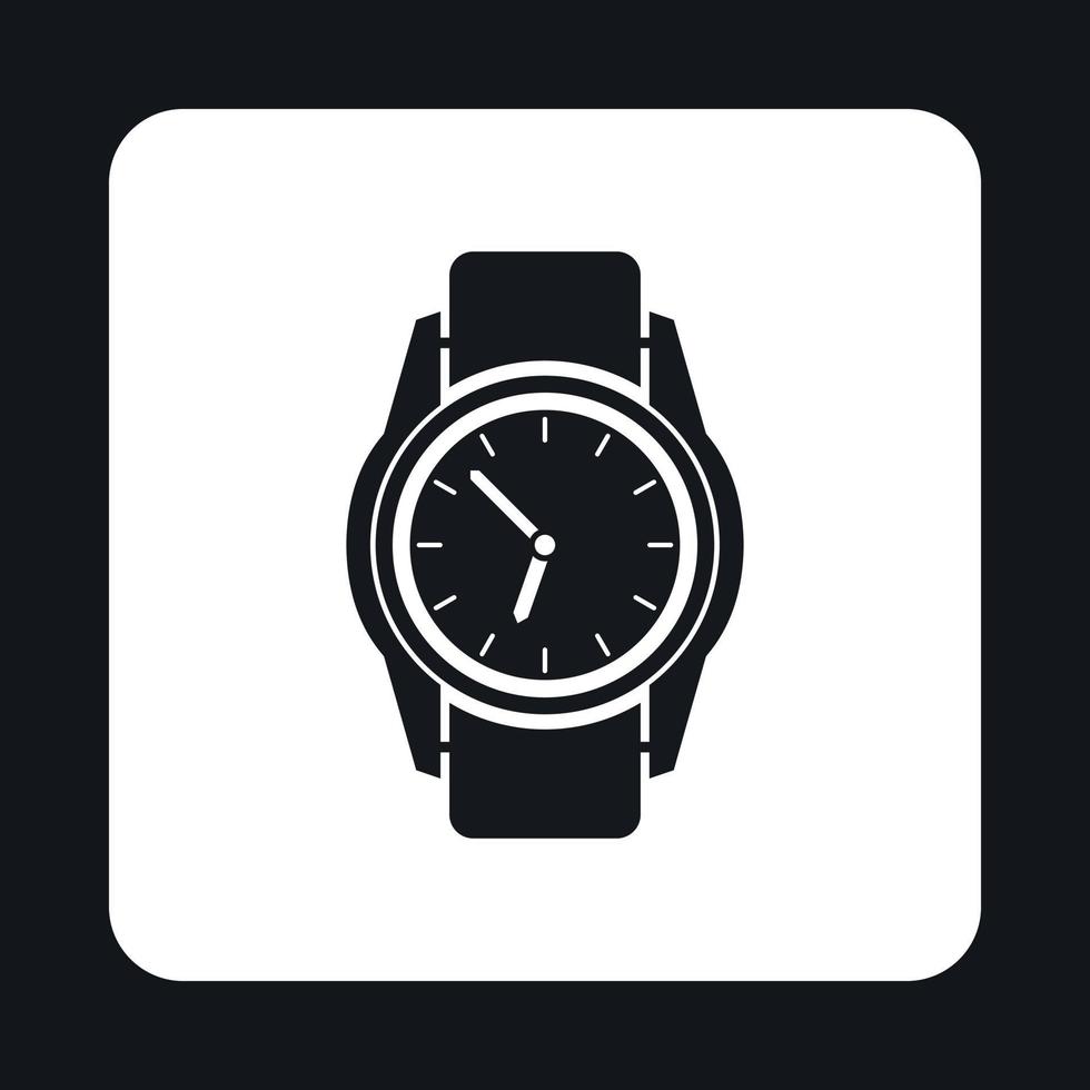 icono de reloj de pulsera, estilo simple vector