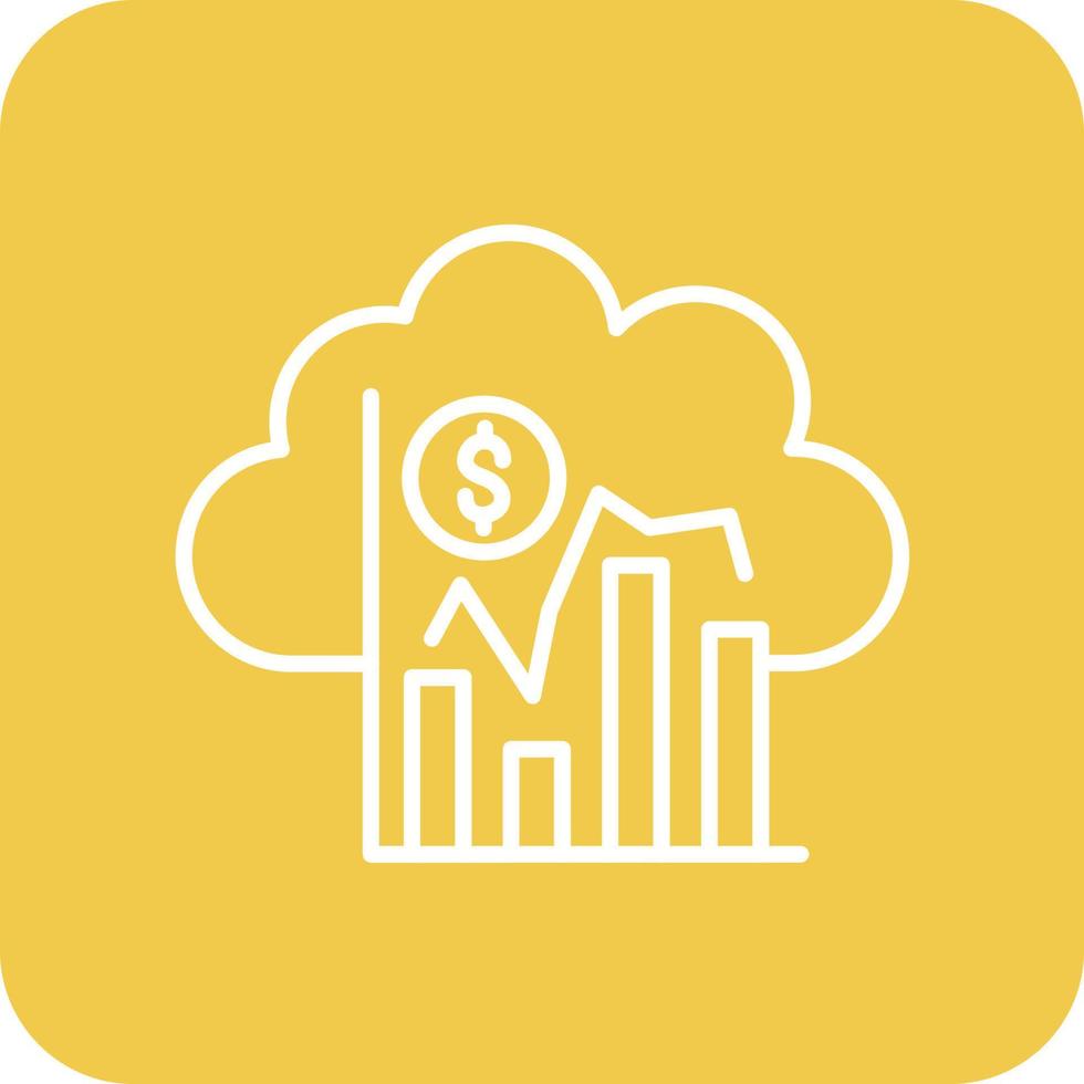 Cloud Statistics Line Round Corner Background Icons vector