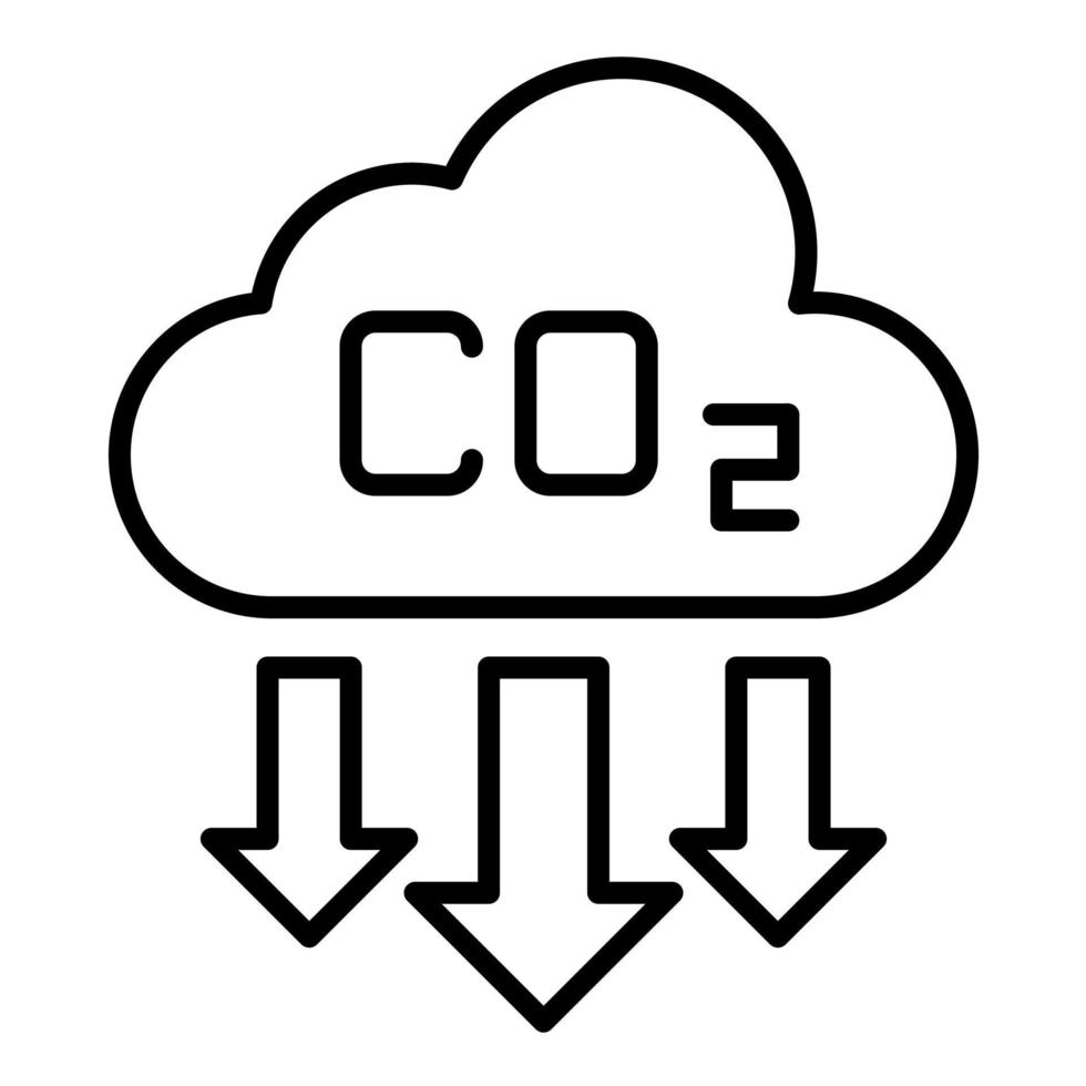 Reduce Co2 Emissions Line Icon vector