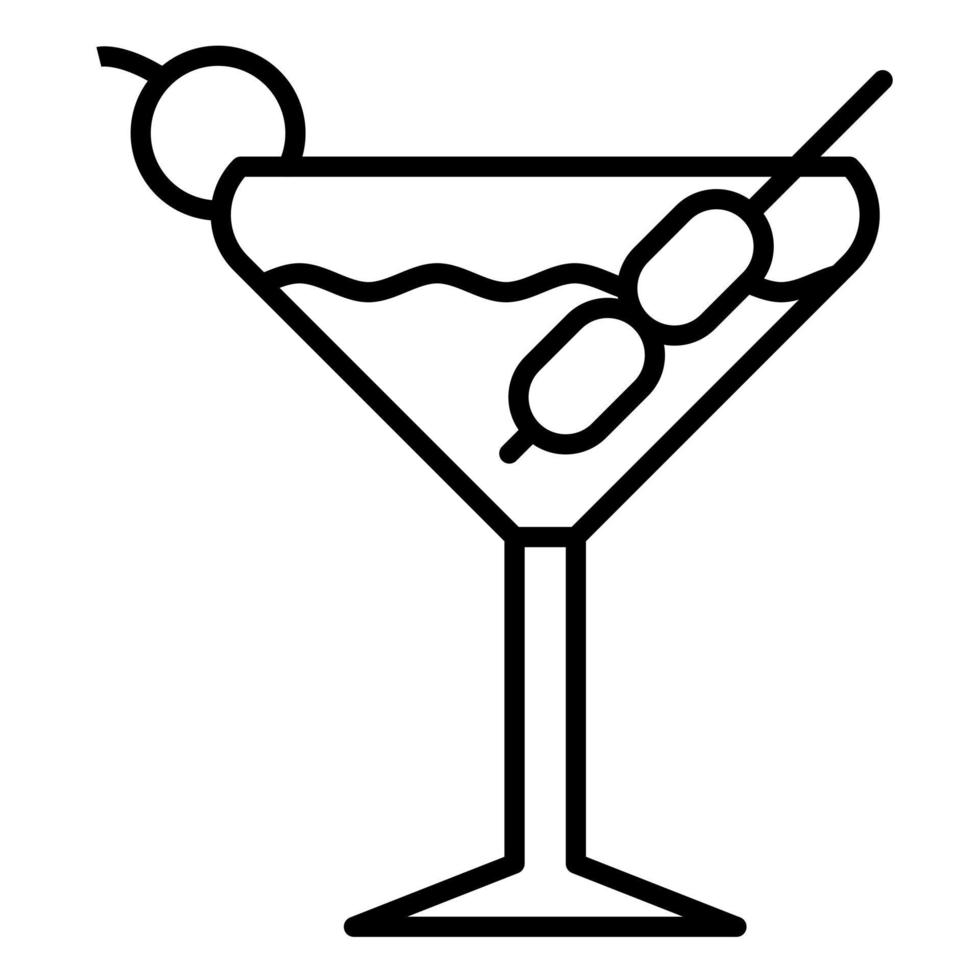 icono de línea de martini vector